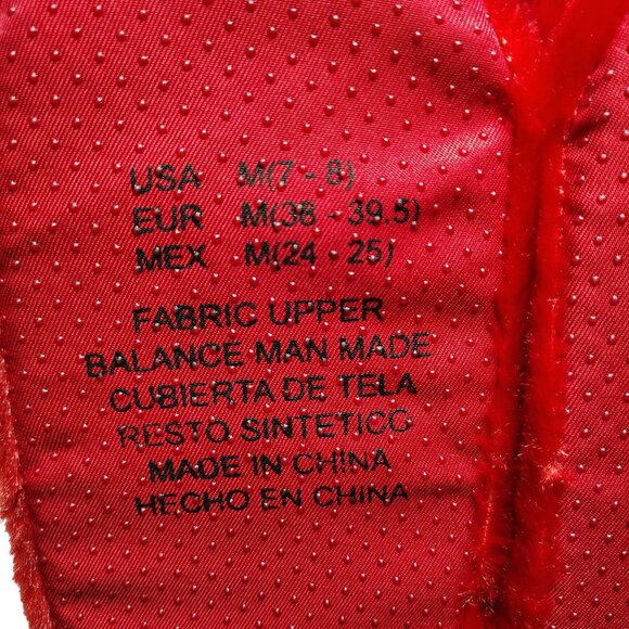 MerryBrite Adult Size M (7-8) Red Plush Santa Slippers With Jingle Bells Holiday - Picture 3 of 6